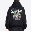Sweats à capuche bomber rembourré Balenciaga x Les Simpson « Noir » 657115TLVG71000