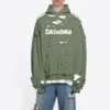 Sweats à capuche Caps Destroyed « Vert » 659403TKVB63011