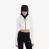 Sweats à capuche cocoon Techwear pour femme, blanc Sweats à capuche cocoon Techwear pour femme, blanc