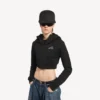 Sweats à capuche cocoon Techwear pour femme, noir Sweats à capuche cocoon Techwear pour femme, noir