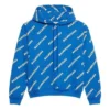 Sweats à capuche à cordon avec logo alphabétique imprimé sur toute la surface, bleu 612959TIV715011