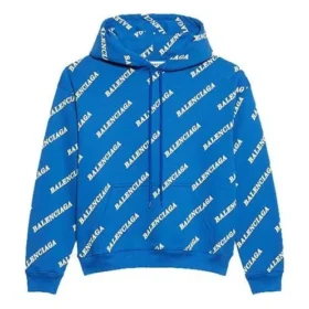 Sweats à capuche à cordon avec logo alphabétique imprimé sur toute la surface, bleu 612959TIV715011