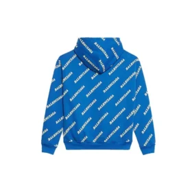 Sweats à capuche à cordon avec logo alphabétique imprimé sur toute la surface, bleu 612959TIV715011