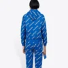 Sweats à capuche à cordon avec logo alphabétique imprimé sur toute la surface, bleu 612959TIV715011