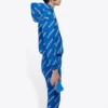 Sweats à capuche à cordon avec logo alphabétique imprimé sur toute la surface, bleu 612959TIV715011