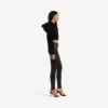 Sweats à capuche court zippé Techwear pour femme, noir Sweats à capuche court zippé Techwear pour femme, noir