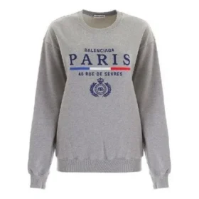 Sweats à capuche Crown avec logo alphabétique uni, gris 578132TGV681300