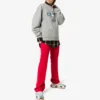 Sweats à capuche Crown avec logo alphabétique uni, gris 578132TGV681300