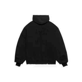 Sweats à capuche déchirés « Black White » 659403TKVB61093 Sweats à capuche déchirés « Black White » 659403TKVB61093