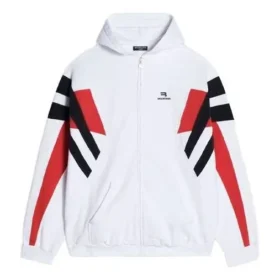 Sweats à capuche de survêtement zippés Sporty B « Blanc Noir Rouge » 675330TLVA39028 Sweats à capuche de survêtement zippés Sporty B « Blanc Noir Rouge » 675330TLVA39028