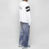 Sweats à capuche de survêtement zippés Sporty B « Blanc Noir Rouge » 675330TLVA39028