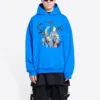 Sweats à capuche en coton Balenciaga x THE SIMPSONS, coupe ample « Bleu » 674986TLVG84210