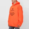 Sweats à capuche « Hi My Name Is » « Orange fluorescent/Noir » 651799TKVK57513