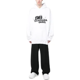 Sweats à capuche à l&rsquo;icône BB Icon dessinée à la main, coupe large « White » 620973TNVQ19040