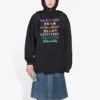 Sweats à capuche noir avec logo imprimé multicolore 578135TJVI62771