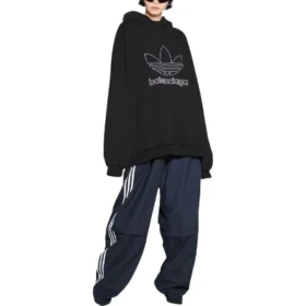 Sweats à capuche oversize Balenciaga x adidas Logo « Black White » 712396TNVA91070
