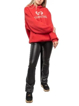 Sweats à capuche oversize en coton avec logo BB « Rouge » 547765TCV316400