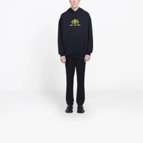 Sweats à capuche oversize en maille interlock BB « Noir Jaune » 578138TEV191361