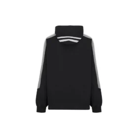 Sweats à capuche oversize à manches rayées « Sporty B » « Noir Blanc » 704023TMVG23869