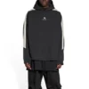 Sweats à capuche oversize à manches rayées « Sporty B » « Noir Blanc » 704023TMVG23869
