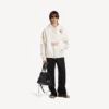 Sweats à capuche oversize zippés pour homme, motif tatouage, couleur crème Sweats à capuche oversize zippés pour homme, motif tatouage, couleur crème