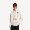 Sweats à capuche oversize zippés pour homme, motif tatouage, couleur crème Sweats à capuche oversize zippés pour homme, motif tatouage, couleur crème