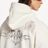 Sweats à capuche oversize zippés pour homme, motif tatouage, couleur crème Sweats à capuche oversize zippés pour homme, motif tatouage, couleur crème