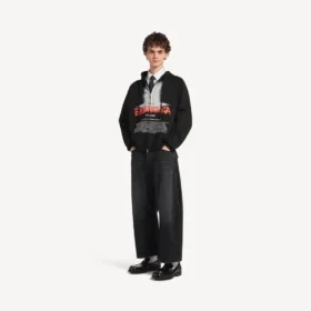 Sweats à capuche oversize zippés « The Door » pour homme, noir