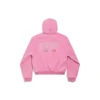 Sweats à capuche Paris Strass à fermeture éclair intégrale, coupe ajustée « Faded Pink » 811611TRVL49568