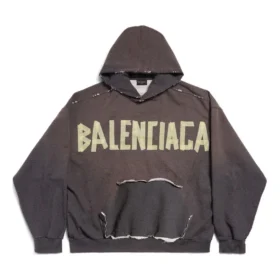 Sweats à capuche à poche déchirée Tape Type coupe large « Gris foncé » 744441TQVA98519 Sweats à capuche à poche déchirée Tape Type coupe large « Gris foncé » 744441TQVA98519