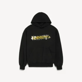 Sweats à capuche pour homme « Messy Spray » coupe moyenne, noir