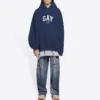 Sweats à capuche Pride coupe carrée « Navy » 651799TLV548561