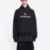 Sweats à capuche Qixi coupe ample « Black » 674986TLVC21070