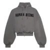 Sweats à capuche rond zippés Human Being « Gris foncé » 827153TSVB91441