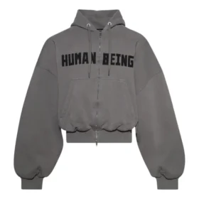 Sweats à capuche rond zippés Human Being « Gris foncé » 827153TSVB91441 Sweats à capuche rond zippés Human Being « Gris foncé » 827153TSVB91441