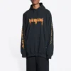 Sweats à capuche SBalenciaga Metallica coupe oversize « Black Orange » 697879TMV891055