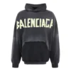 Sweats à capuche Tape Type oversize à poches déchirées « Black Faded » 744190TOVB11055
