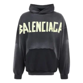 Sweats à capuche Tape Type oversize à poches déchirées « Black Faded » 744190TOVB11055