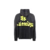 Sweats à capuche Tape Type oversize à poches déchirées « Black Faded » 744190TOVB11055
