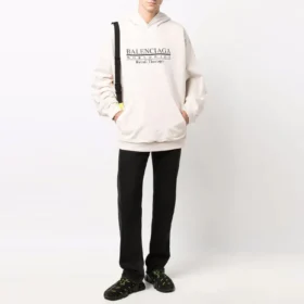 Sweats à capuche World Wide Logo Popover « Chalky White Black » 674986TLVA99054