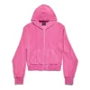 Sweats à capuche zippés ajustés BB Motel « Rose foncé » 791755TQVU85803
