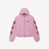 Sweats à capuche zippés Balenciaga Sacra Cœur pour femme, coupe moyenne, couleur vieux rose Sweats à capuche zippés Balenciaga Sacra Cœur pour femme, coupe moyenne, couleur vieux rose