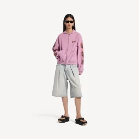 Sweats à capuche zippés Balenciaga Sacra Cœur pour femme, coupe moyenne, couleur vieux rose
