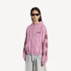Sweats à capuche zippés Balenciaga Sacra Cœur pour femme, coupe moyenne, couleur vieux rose Sweats à capuche zippés Balenciaga Sacra Cœur pour femme, coupe moyenne, couleur vieux rose