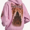 Sweats à capuche zippés Balenciaga Sacra Cœur pour femme, coupe moyenne, couleur vieux rose Sweats à capuche zippés Balenciaga Sacra Cœur pour femme, coupe moyenne, couleur vieux rose
