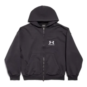 Sweats à capuche zippés Balenciaga x Under Armour « Black White » 803264TRVB89034 Sweats à capuche zippés Balenciaga x Under Armour « Black White » 803264TRVB89034