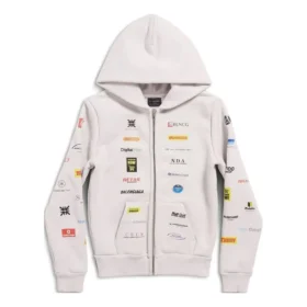 Sweats à capuche zippés Business English « Off White » 788243TQVH69016