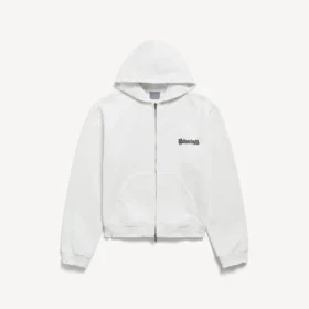 Sweats à capuche zippés coupe classique pour femme « Salon de Couture » en blanc