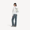 Sweats à capuche zippés coupe classique pour femme « Salon de Couture » en blanc