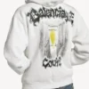 Sweats à capuche zippés coupe classique pour femme « Salon de Couture » en blanc